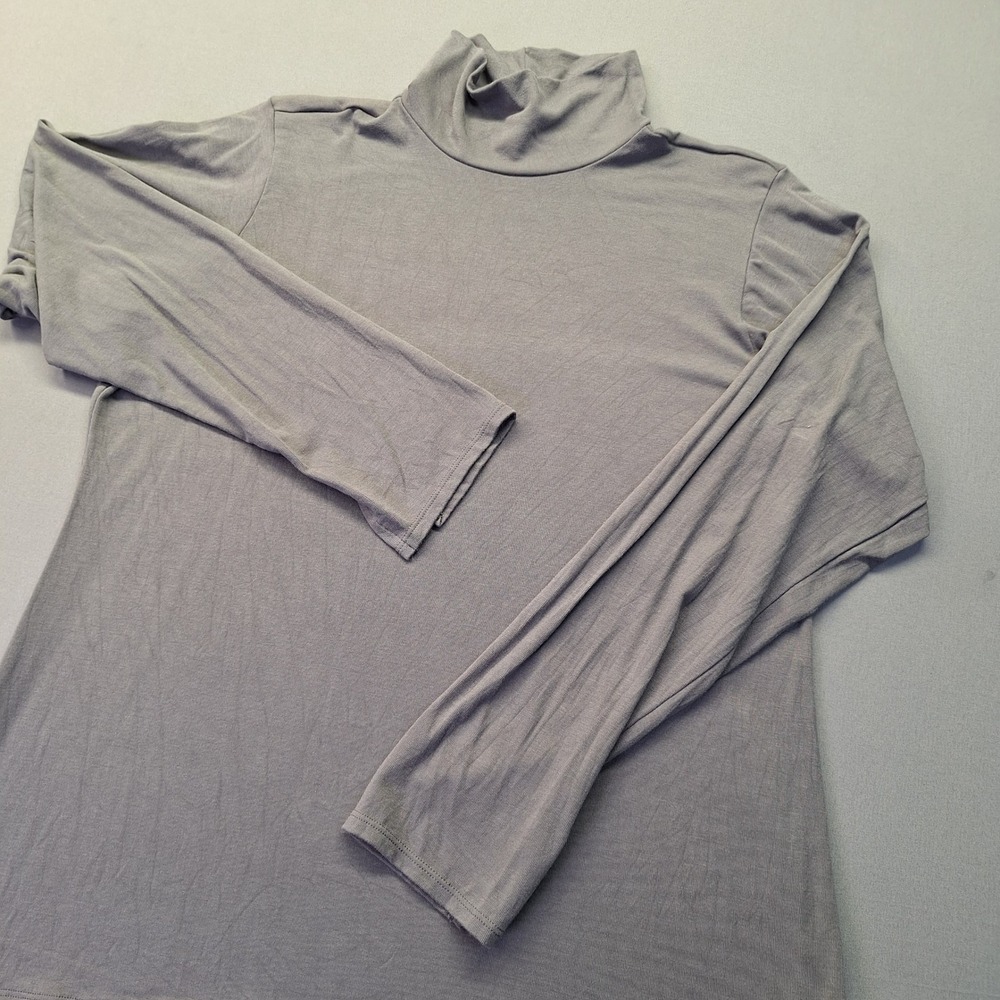 Spanx AirEssentials Mock Neck Long Sleeve Top Grey 10320R Womens 3X
